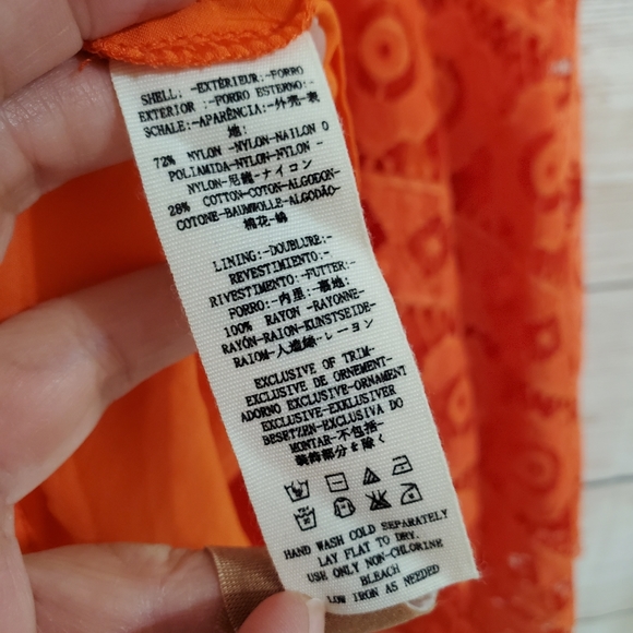 NWT Free People Just Like Honey Coral Orange Lace Dress 0 - Picture 15 of 16